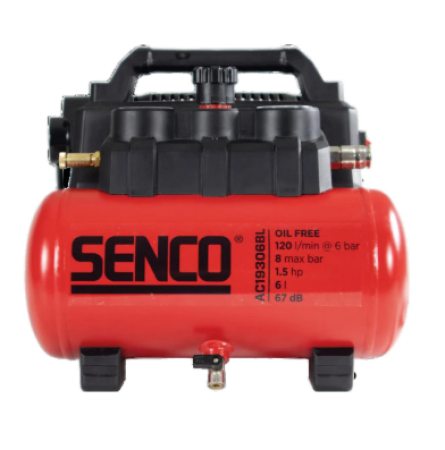 Senco kompressor AC19306BL 8 bar 6 l oljefri, lydisolert