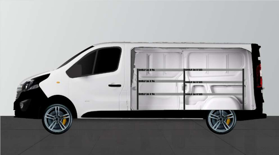 Base26 bilinnredning Renault Trafic