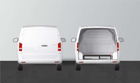 Dobbeltgulv H: 202 mm 4 skuffer til Mercedes Vito L3H1 standardvegg.