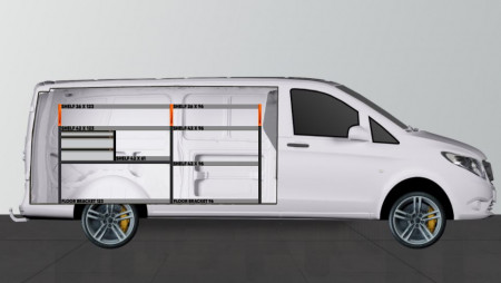 V-LS3 Bilinnredning til Mercedes Vito Ekstra Lang