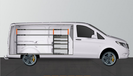 V-PRO Bilinnredning til Mercedes Vito Ekstra Lang