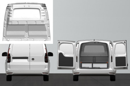 Dobbeltgulv H:290 mm 3-skuffer til VW Caddy Cargo & Ford Connect L2 med standardvegg