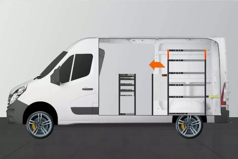 LD42 bilinnredning Renault Master