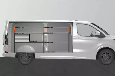 LS3 Bilinnredning til Ford Custom & VW Transporter L2