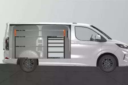 PRO5 Bilinnredning til Ford Custom & VW Transporter L1